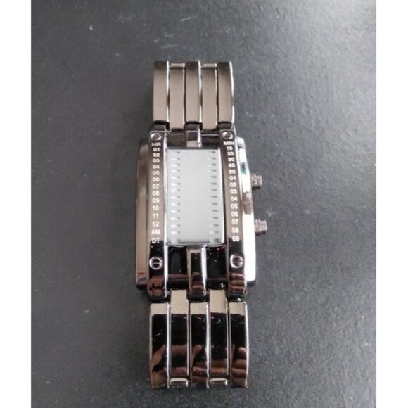 New Creative Mens Binary Matrix Blue LED Digital Watch Fashion Classic Black - Picture 2 of 2